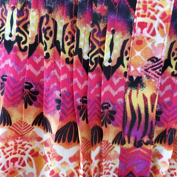 NOTATIONS Tunic Top Women's XL Pullover V Neck Snap Tab Sleeves Aztec Floral - Picture 6 of 12